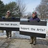 Protesters rally for the arts in Topeka, KS on February 10, 2011.